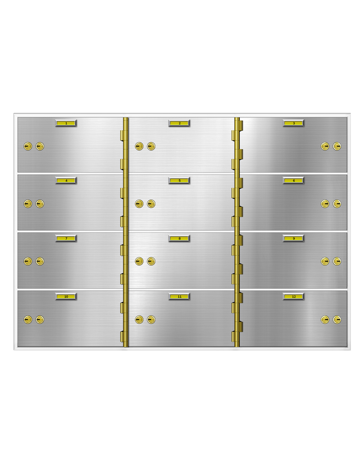 AX Series Safe Deposit Box – 12 Door 5″x10″
