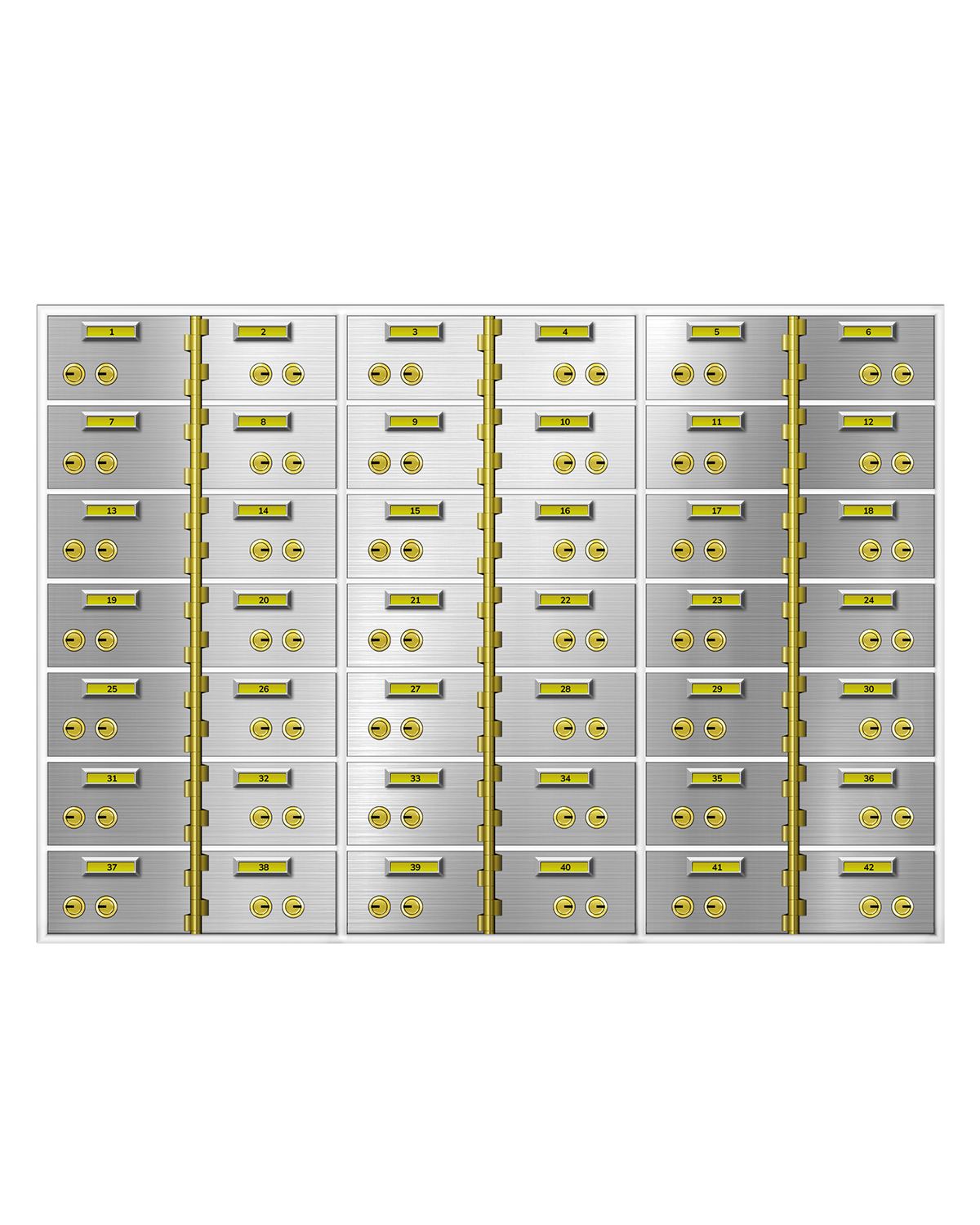 AX Series Safe Deposit Box – 42 Door 3″x5″