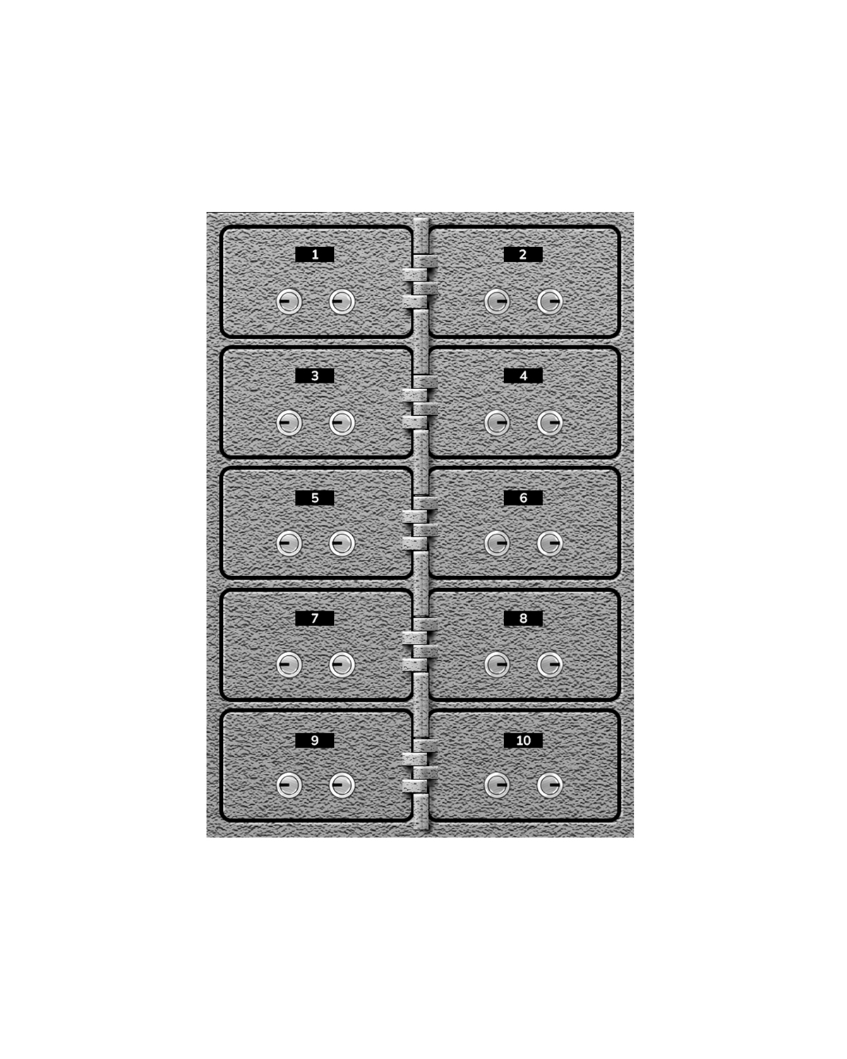 SN Series Safe Deposit Box - 10 Door 3"x5"
