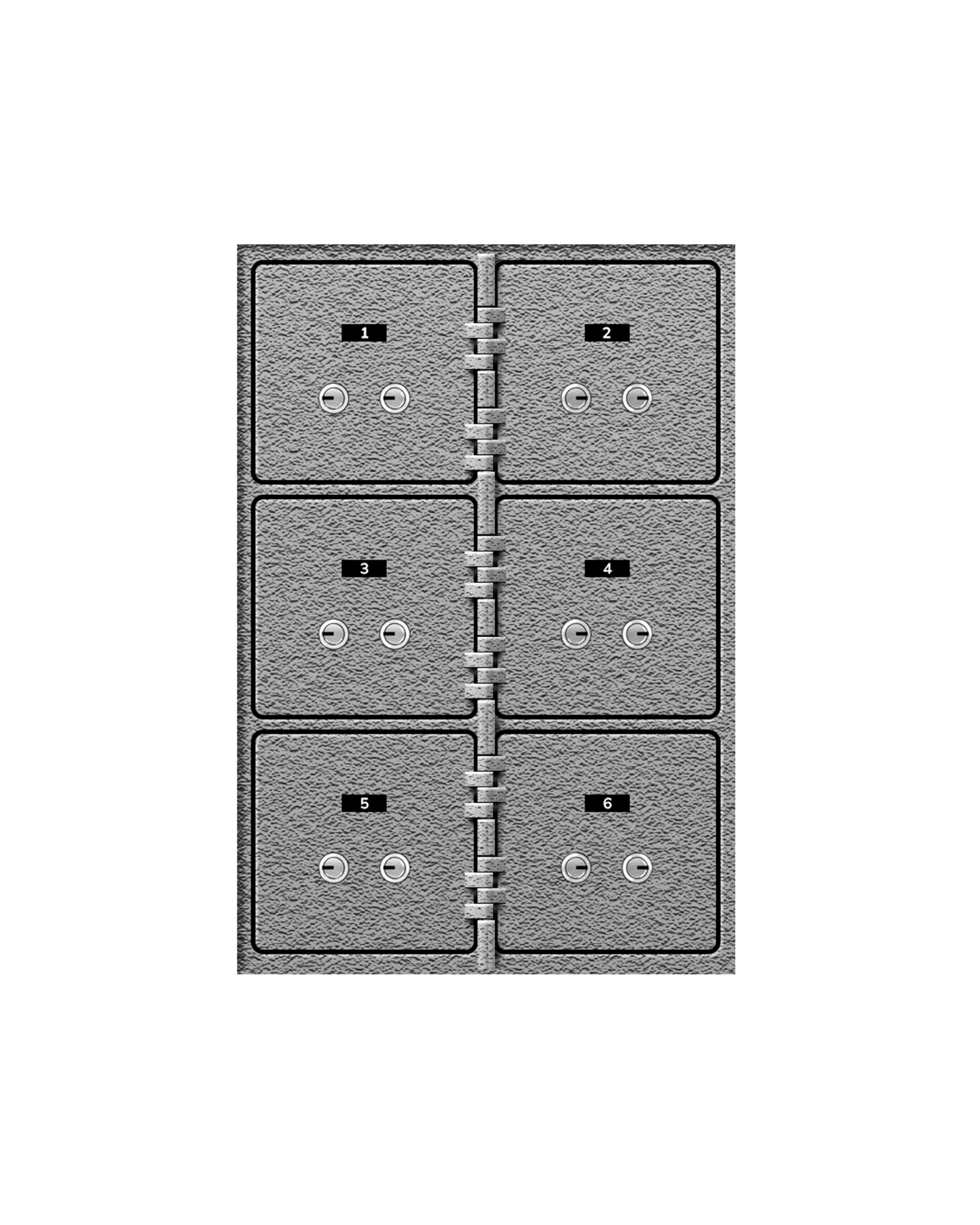 SN Series Safe Deposit Box - 6 Door 5"x5"